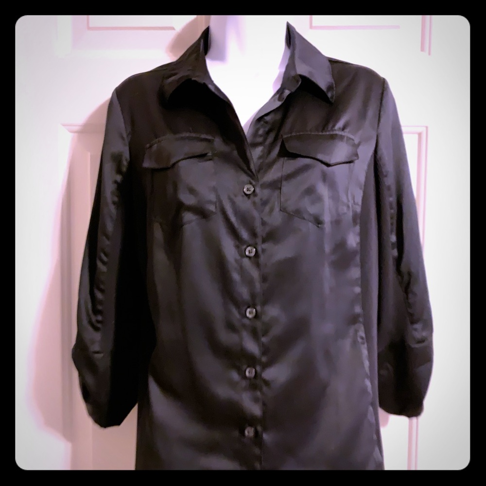 Silky Stretch Button Down